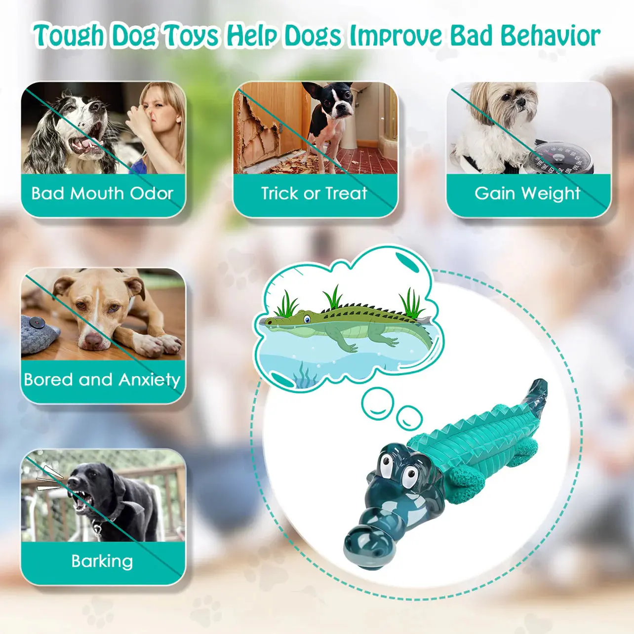 Blue Alligator Dog Chew Toy For Aggressive Chewers - Image 4