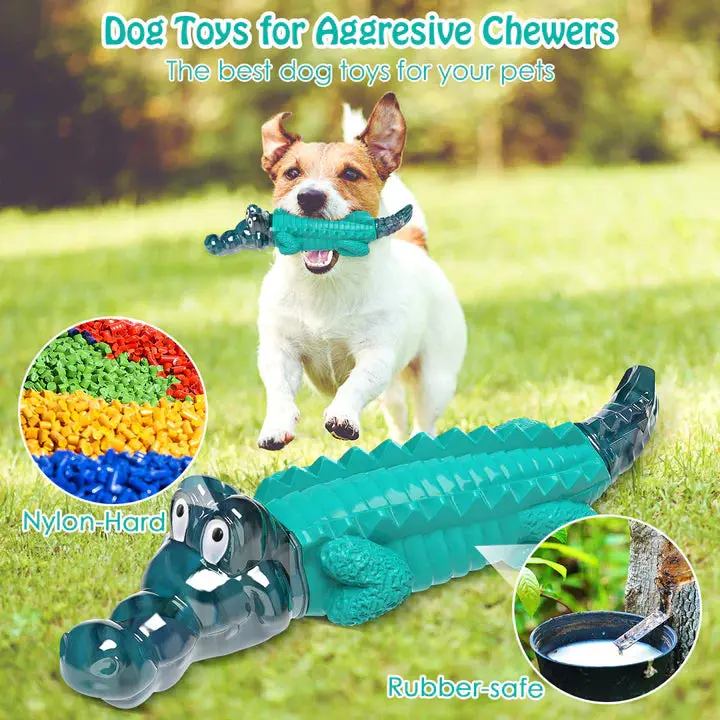 Blue Alligator Dog Chew Toy For Aggressive Chewers - Image 7