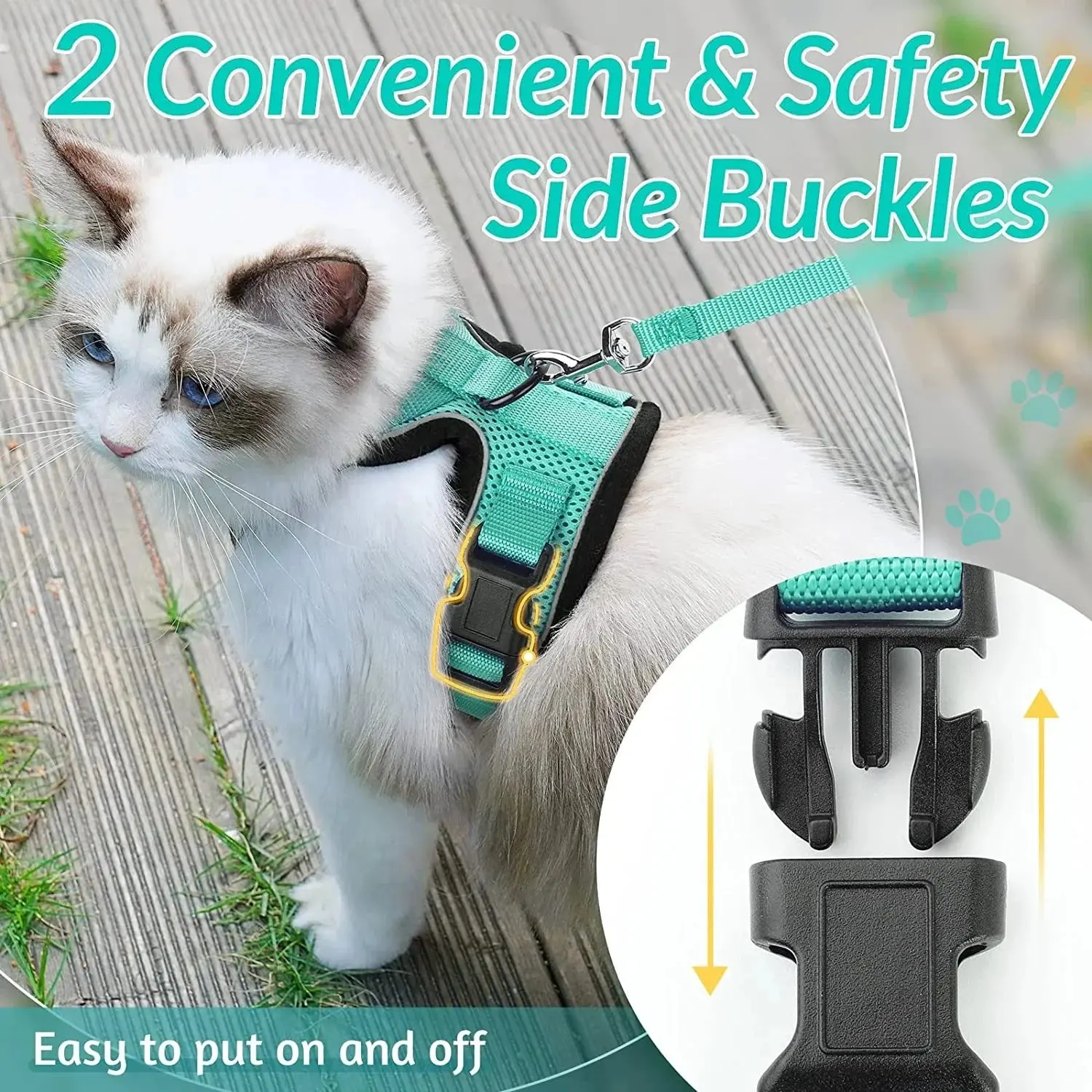 Cat Harness and Leash for Walking – Escape Proof, Soft & Adjustable Vest Harnesses - Image 6