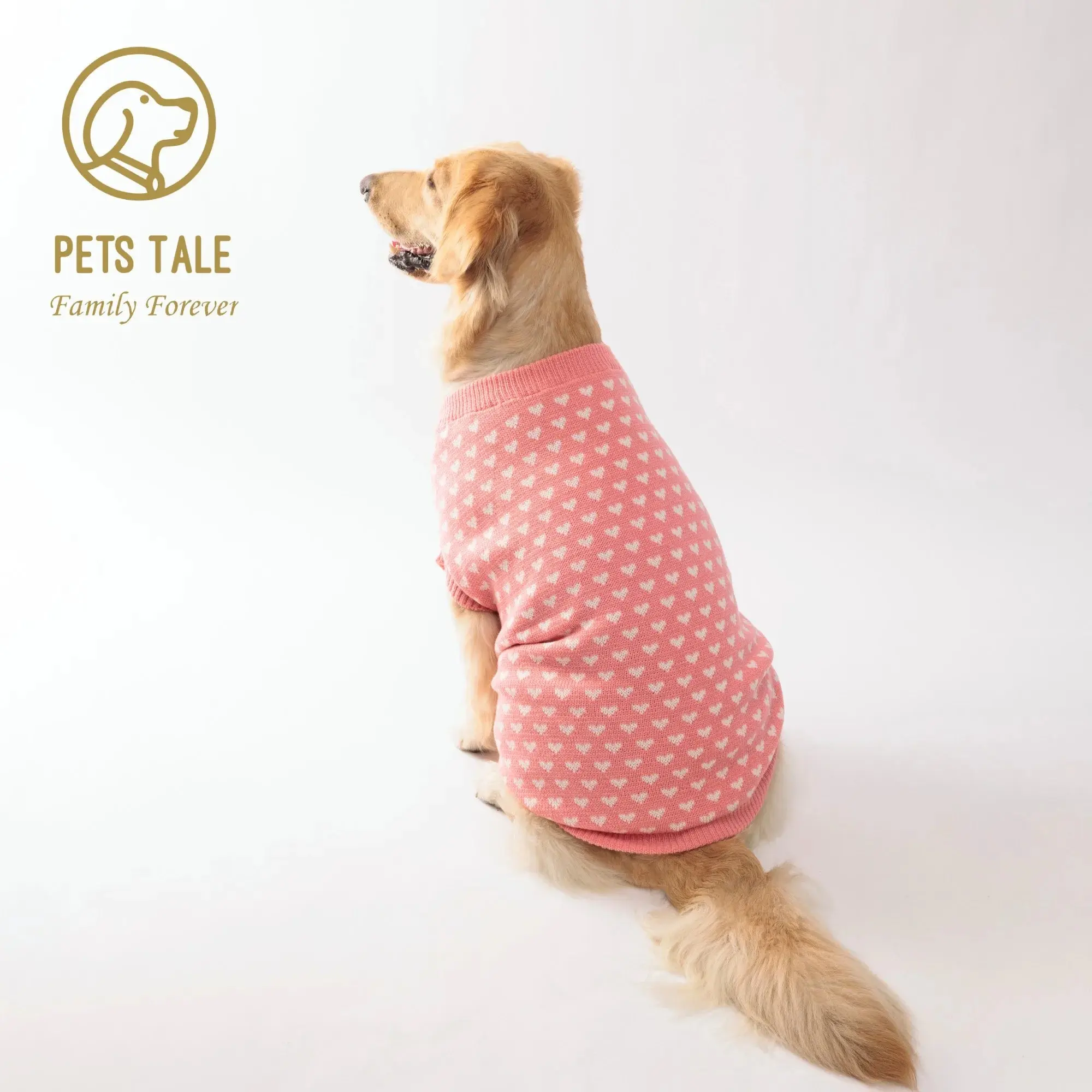 Dog Cozy Heart Pattern Winter Sweater - Image 3