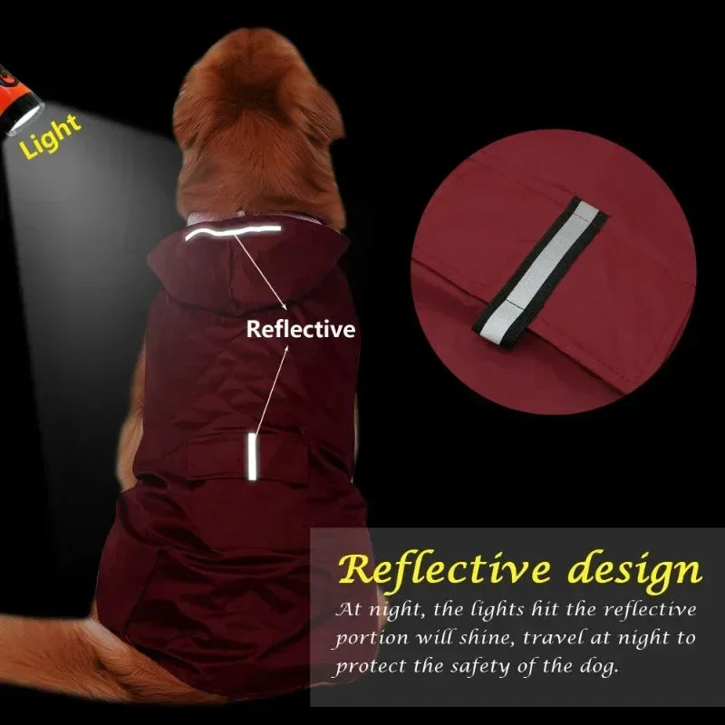 Dog Raincoat – Waterproof Hooded Jacket with Reflective Stripe (Small, Medium, Large) - Image 4