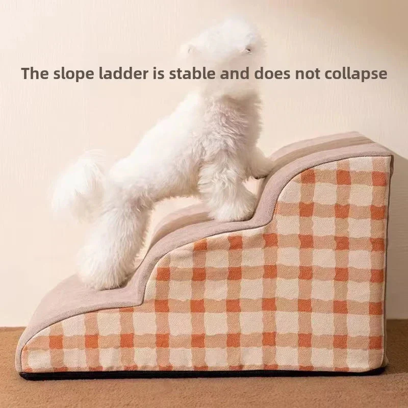 Pet 2/3 Steps Dog Secure Stairs – High Density Foam Non-Slip Pet Steps for Older Dogs with Joint Pain, Sofa & Bed Ladder - Image 3