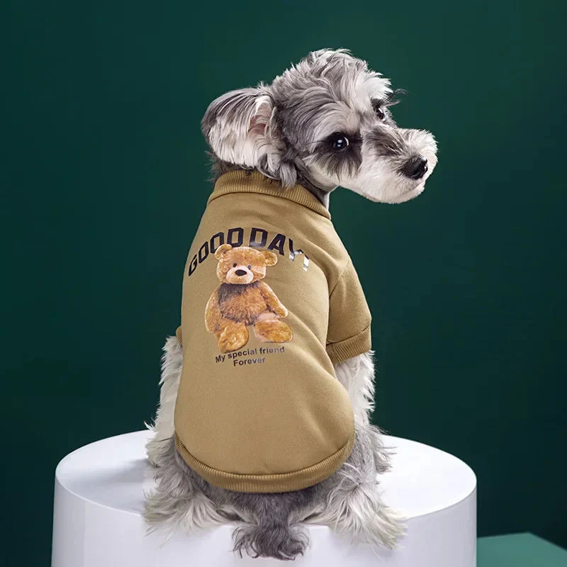 Dogs Winter Cute Clothes - Warm Puppy Pullover Sweatshirt with Bear Pattern - Image 8