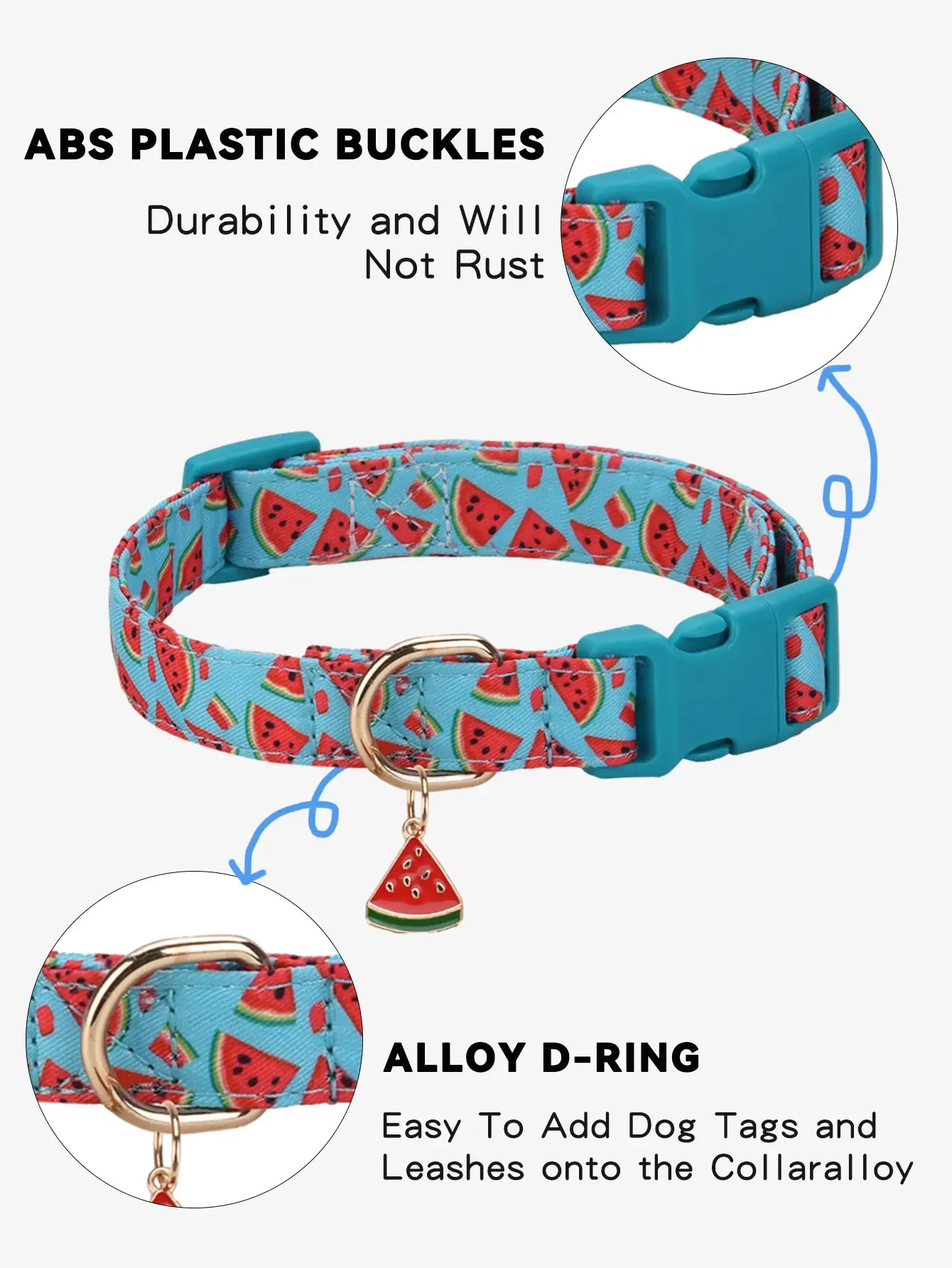 Fruit Pattern Dog Collar with Metal Pendant – Stylish & Comfortable - Image 3