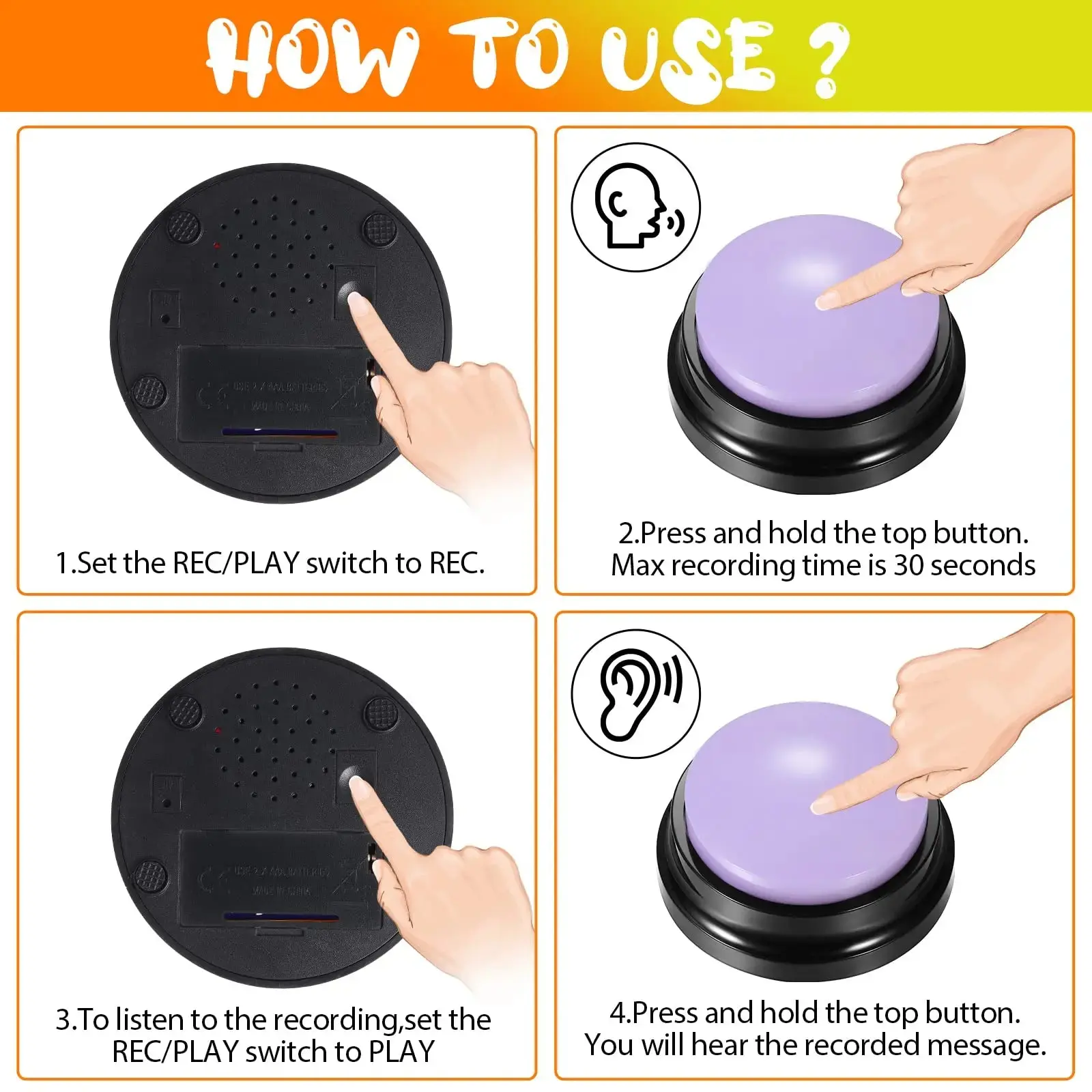 Funny Pet Recordable Talking Button - Image 6