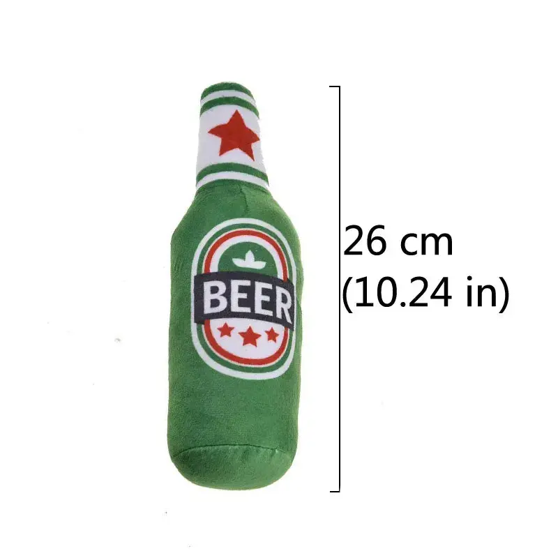 Champagne Wine Bottle Dog Toy: Plush, Squeaky, Bite-Resistant 🍾 - Image 3