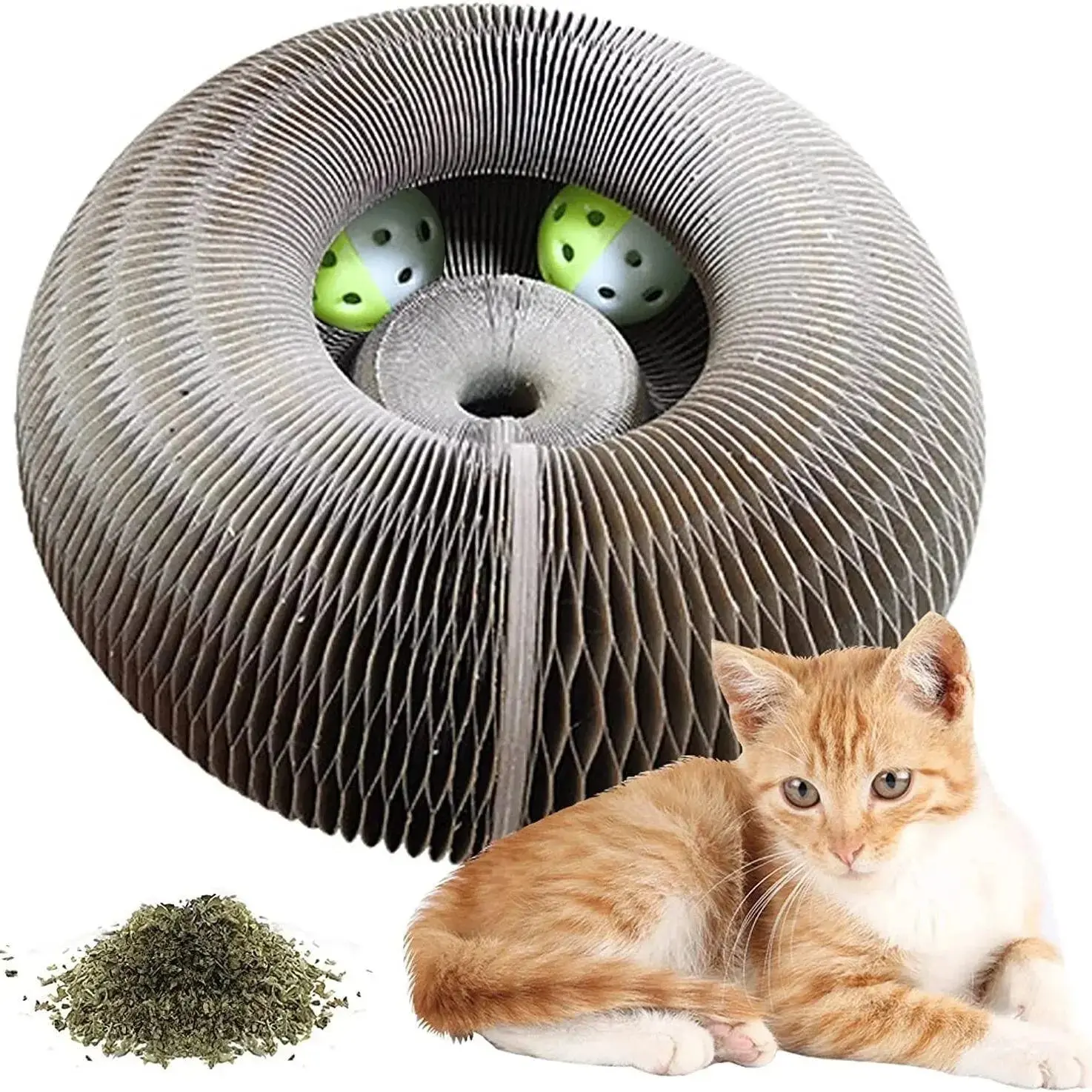 Magic Cat Scratch Organ Board Cat Toy – Fun Ball &amp; Corrugated Claw Climbing Frame - Image 4
