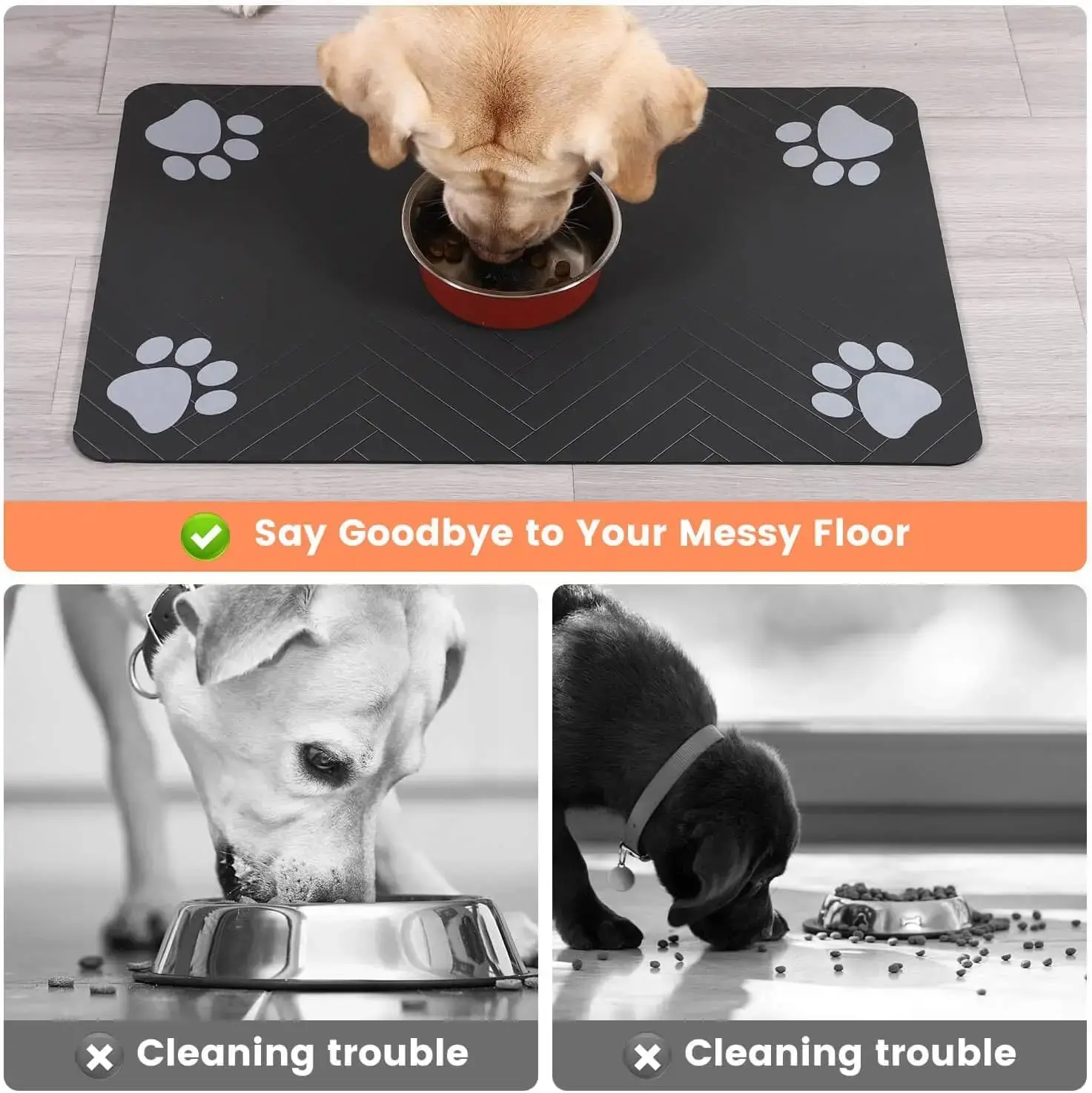 Absorbent Pet Feeding Mat with Waterproof Backing - Quick Dry for Dogs & Cats - Image 3