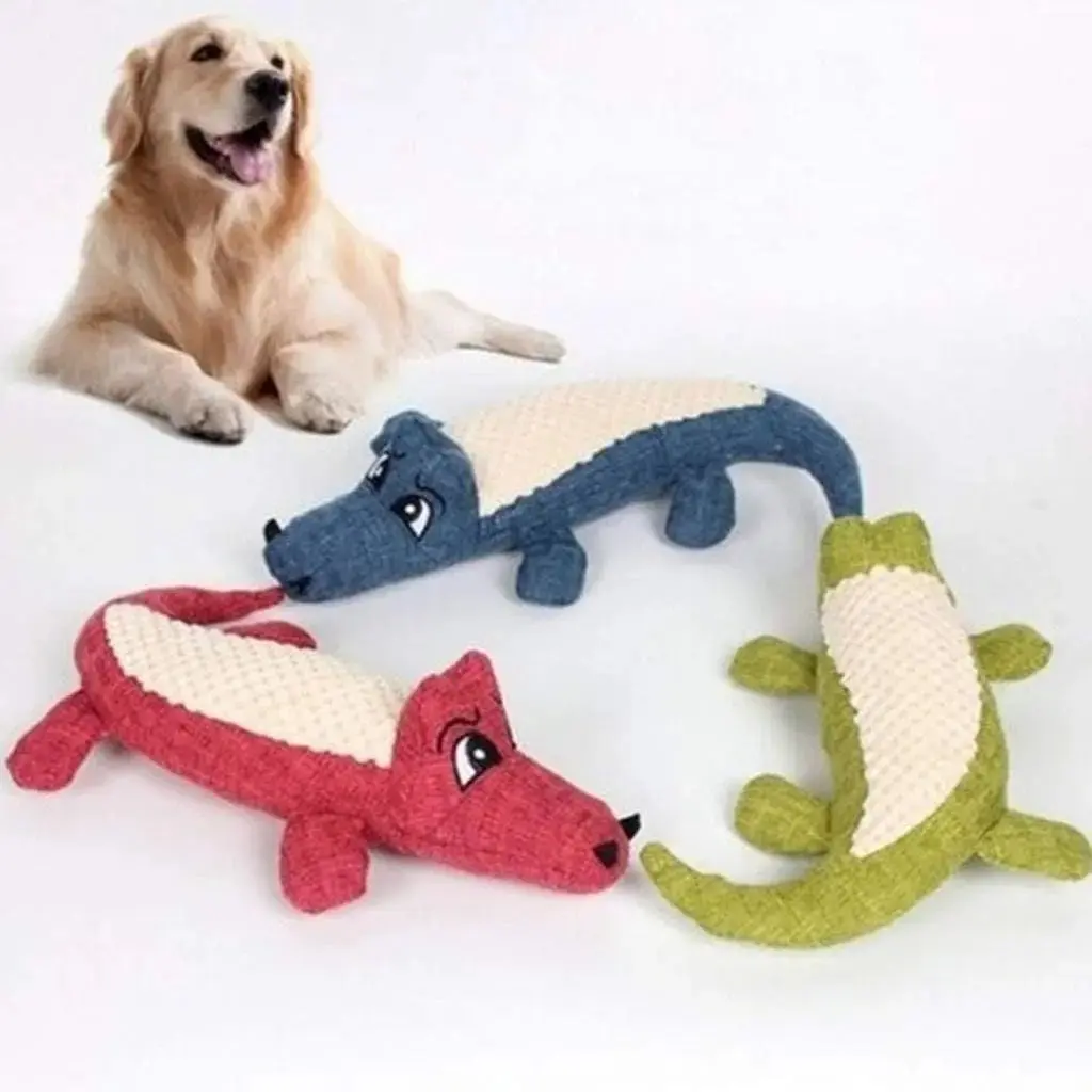 Squeaky crocodile plush for aggressive chewers🐾 - Image 2
