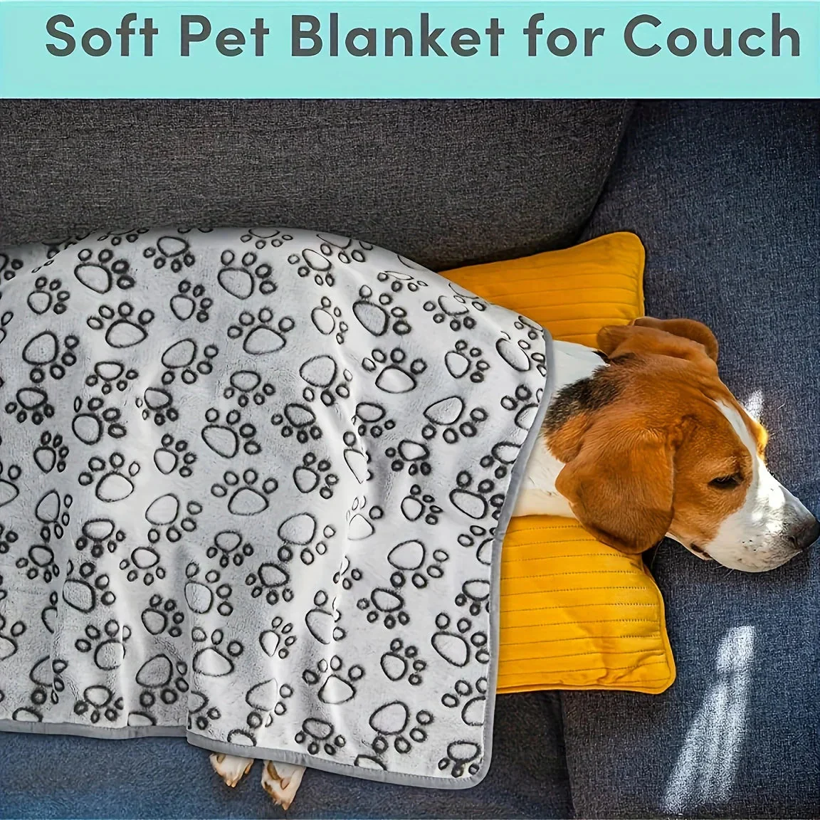 Soft Fluffy Pet Blanket - High-Quality Warm Cartoon Pattern Mat for Cats & Dogs - Image 3