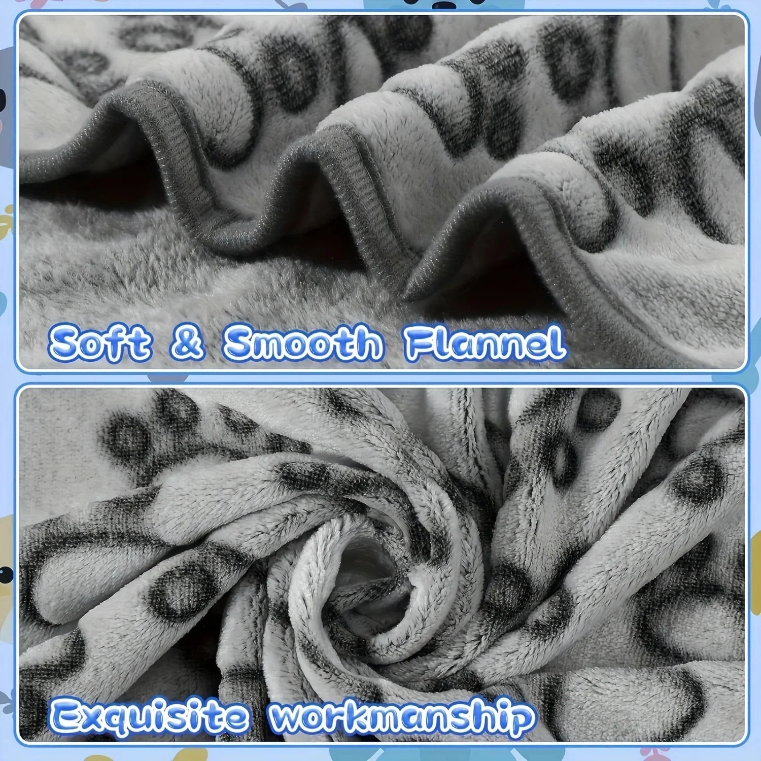 Soft Fluffy Pet Blanket - High-Quality Warm Cartoon Pattern Mat for Cats & Dogs - Image 5