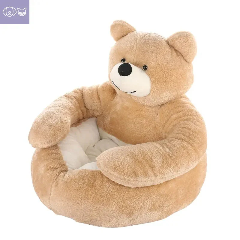 Teddy Bear Cuddler Pet Bed – Cozy Comfort for Your Furry Friend - Image 3