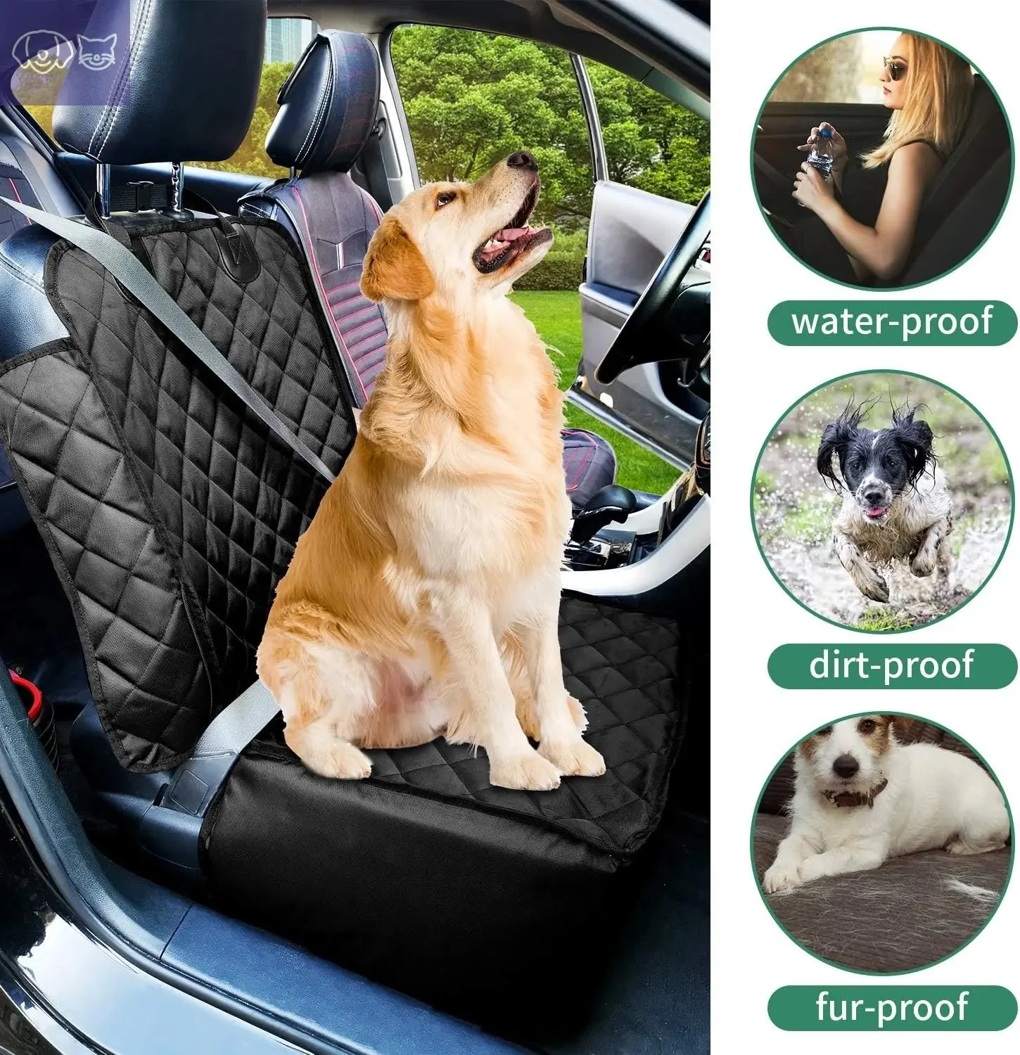 2-in-1 Waterproof Dog Car Seat Cover Hammock & Protector - Image 2